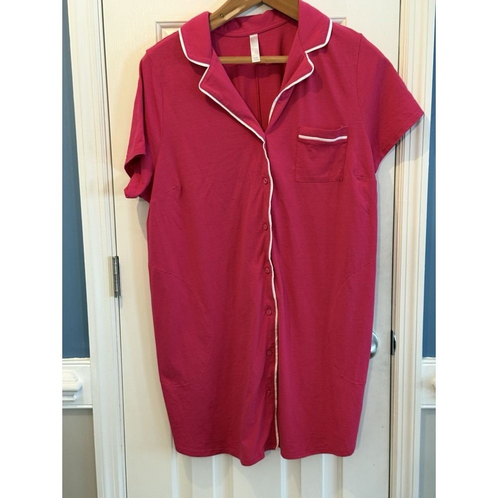 Pink Sleep By Cacique Sleep Dress Pockets Size Women's Plus 18/20 Rn 118641
